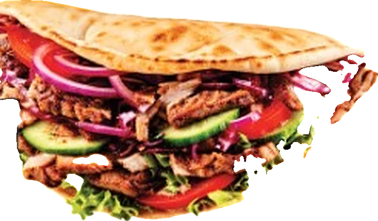 Doner kebab in pitta with salad